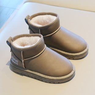 Children's Snow Boots for Boys and Girls 2024 Winter New fleece-lined Thick Cotton Boots for Middle and Big Children Waterproof Large Cotton Shoes for Boys