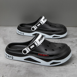 EVA New Hole Shoes Men's Summer Outwear Korean Style Men's Toe Sandals and Slippers for Students