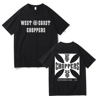 West Coast Choppers Cross Frame Print Tshirt Summer Male Hip