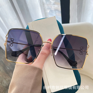 New Style Personalized Fashion Sunglasses Cross-border Box Metal Accessories Retro Sunglasses Internet Popular European and American Glasses