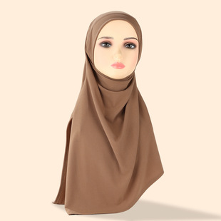 Cross-border solid color right split scarf Crystal hemp comfortable pullover hat multi-color shawl modified face scarf in stock