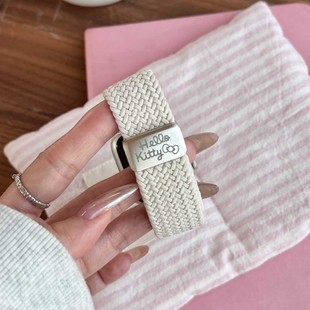 Кэти мультяшный эластичные тканые нейлоновые ремешки для Apple Watch iwatch10 поколения 987654Ultra/SE