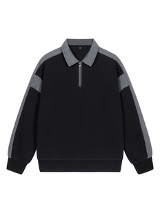 24-year-old lapel sweater men's loose stand collar half zipper polo shirt versatile pullover sports clothes