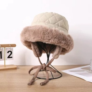 Mongolian Ear Protectors Fisherman Cap Men's and Women's Autumn and Winter Cycling Face Show Small fleece-lined Thickened Windproof Warm Pot Cap Lei Feng Cap