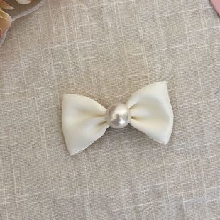 French style black bow Pearl hairpin female summer broken hair side bangs clip Princess head top clip hairpin headdress
