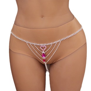Summer New Ruby Bikini Fashion Full Diamond Body chain Trendy Rhinestone Underwear chain chain