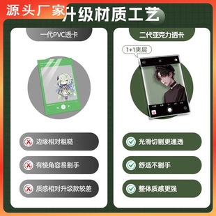 2025 Transparent Card Customized Acrylic Pvc Anime Cartoon Peripheral Ins Fully Transparent Photo Card Customized Celebrity Peripherals