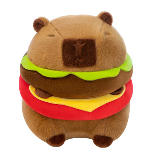Cartoon Kappibala Hamburg Capybara Plush Doll Doll to Send Girls and Children to Accompany Birthday Gift Claw Machine Batch