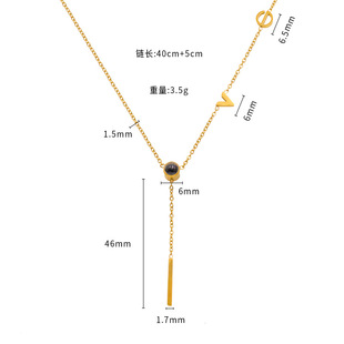 French Ring-linked Zircon Necklace Niche European and American Light Luxury High-end Style Clavicle Chain Elegant Fashion All-match Necklace