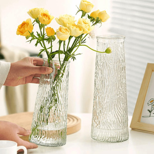 Vase Glass Ins Wind Internet Celebrity Large Cone Transparent Hydroponic Flower Cultivation Modern Simple Flower Ornaments