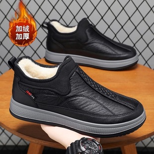 Cotton Shoes Winter Men's Old Beijing Cloth Shoes fleece-lined Thickened Warm Middle-aged and Elderly Dad Cotton Shoes Non-slip Snow Boots