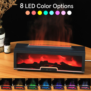 Creative colorful simulation flame fireplace aromatherapy machine desktop ultrasonic new essential oil humidification cross-border factory direct sales