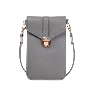 2024 New Lock Buckle Crossbody Transparent Touchscreen Phone Bag Wallet Female Student Solid Color Buckle Women's Wallet