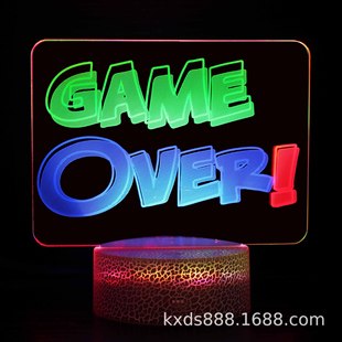 Трансграничная эксклюзивная сетевая игровая ручка серии 3D настольная лампа трехцветный сенсорный с дистанционным управлением по времени Светодиодный креативный ночник
