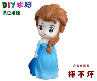 Medium handmade diy vinyl painted doll non-gypsum white embryo painted graffiti piggy bank stall toys wholesale