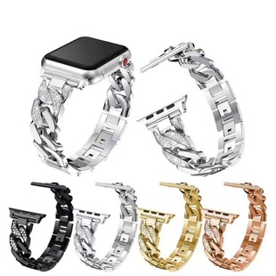 Suitable for Apple Applewatch 5/6/7/8 Generation ultra Series Metal Denim Chain Diamond Strap