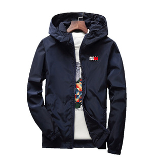 Cross Border 2025 Spring and Autumn Men's plus size Jacket Outdoor Casual Hooded Hot Flower Coat Loose Hot Selling Jacket Coat