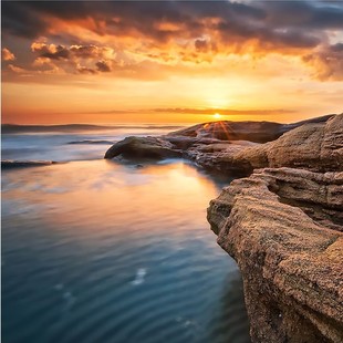 Amazon Hot Selling Beach Landscape Canvas Core HD Jet Painting Living Room Decorative Painting Modern Simple Poster Hanging Painting