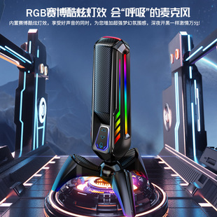 Fashion tribe new HK4 computer RGB game microphone wired live microphone conference recording microphone noise reduction