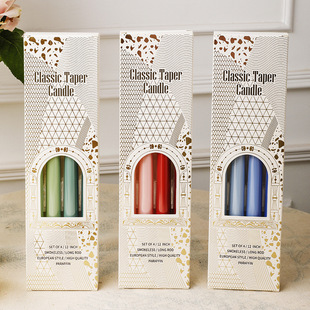 30cm Long Candle Romantic Wedding Candlelight Dinner Smokeless Color Candle Wax Ornaments Morandi Banquet Gradient Color