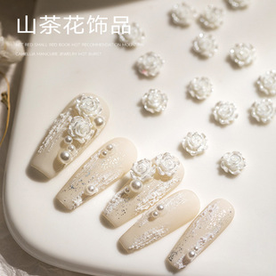 Камелия Nail Art Ювелирные Изделия Новые Белые Розы Украшения Ногтей Аврора Nail Art Drill Интернет Знаменитости Горячие Аксессуары