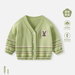 Baby Sweater 2025 Autumn Clothes Baby Boy Knitted Cardigan Jacket New Boys Spring and Autumn College Style Autumn Clothes