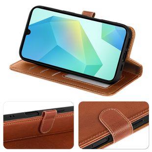 Suitable for Samsung A16 Mobile Phone Leather Case Samsunga06 5g Flip Cover Pebbled Anti-Theft Photo Frame Mobile Phone Leather Case