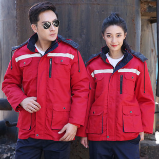 Cotton-padded jacket overalls winter overalls labor protection clothing warm cold-proof thickened wear-resistant auto repair workshop factory cotton-padded clothes set/made