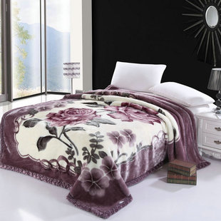 Raschel Blanket Double Thickened Warm Raschel Blanket Autumn and Winter Crystal Velvet Blanket Company Gift Wholesale