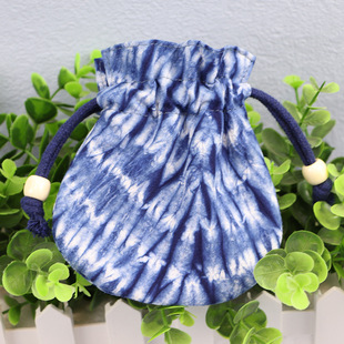 Wholesale Yunnan Dali tie-dyed cloth bag blue-dyed handbag artistic tie-dyed women's bag cotton coin purse tie-dyed bag