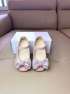 Children's Princess Shoes 2024 Spring and Autumn New Children's Bow Small Leather Shoes Girls Shiny Crystal Shoes Baby Shoes