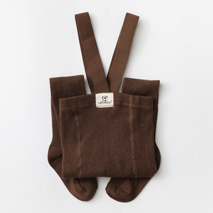 ins Korean style spring and autumn baby leggings socks versatile high waist navel protection handmade suspender pants men's and women's baby big pp pants