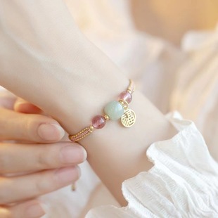 Aquamarine White Crystal Beaded Bracelet Women's 2025 New Explosive Light Luxury Niche High-end Sense for Girlfriend