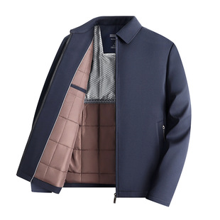 2024 Business Casual Cotton Clothes Men's Coat Autumn and Winter Lightweight Middle-aged Executive Shirt-style Dad Warm Top