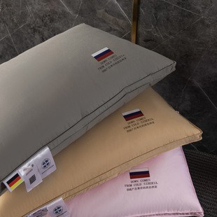 Подлинные товары Пуховая Подушка Пятизвездочный отель Специальная Подушка Сердечник Белый гусиный пух Шелковая мягкая подушка Плюс Слой Пуховая Подушка Сердечник