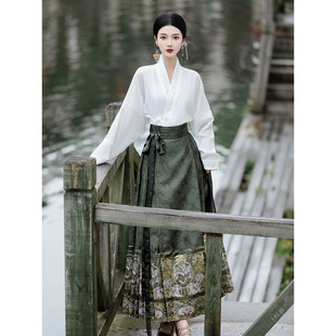 Осенне-зимняя новая женская красная юбка Hanfu, сделанная Минг, костюм для тостов, Повседневная антикварная утолщенная старинная одежда Hanfu