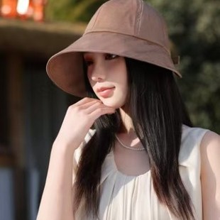 Korean Style New Face-Covered Sunscreen Hat with Peach Tail Sun Hat Basin Hat Outdoor Sports Sun Hat Summer Fisherman Hat