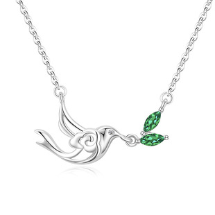Silver Swallow Earrings for Women S925 Sterling Silver Niche High-End Light Luxury Inlaid with Colored Zircon Swallow Earrings