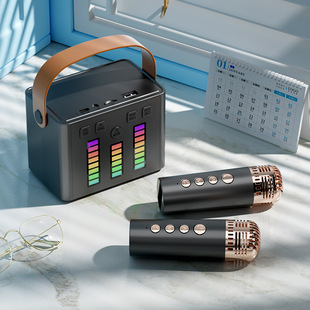 Cross-border Q7 Wireless Bluetooth K-song Speaker Microphone Split Home Outdoor Portable Colorful Lighting and Sound