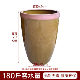 Water Tank Household Old-fashioned Clay Flower Pot for Water Storage Courtyard Fish Tank Landscape Pickled Vegetable Tank Fermentation Tank Lotus Tank Sauce Tank