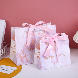 Cross-border Marble Pattern Gift Bag Wedding Gift Bag High-end Sense Clothing Shopping Portable Paper Bag Gift Packaging Bag