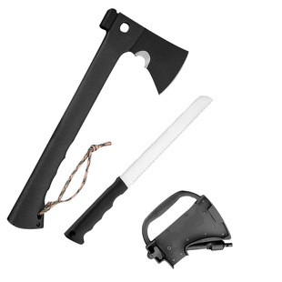 Outdoor Axe Multifunctional Survival Tactical Axe Car Camping Felling Fire Axe Mountain Axe Rubber Handle Axe