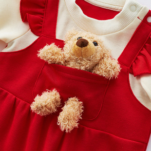 Girls' Festive One-body Dress 2025 Spring Baby Ha-yi Newborn Baby Princess One-year-old Dress Autumn 3515