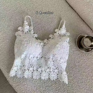 Lace Hollow Back Underwear One-piece Cup Vest with Sexy and Comfortable Bottoming Wearing Polyester Sling Outer Tube Top