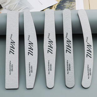 Crescent curved diamond nail file strip sand strip rub strip double-sided grinding strip gray sand nail scrub wear-resistant waterproof