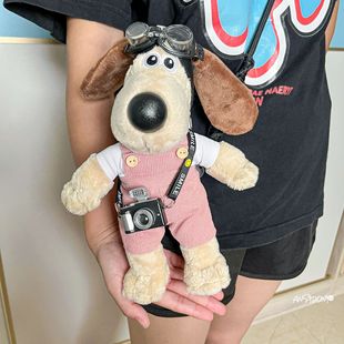 Mobile Phone Back Clip Crossbody Strap Chain Women's Cute Cartoon Pilot Genuine Handdog Mobile Phone Lanyard Pendant