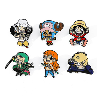 Симпатичный мультфильм аниме One Piece металлический значок Lafei сплав капельного масла брошь аксессуар булавка