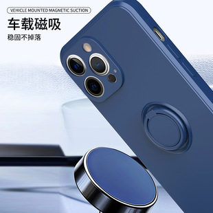 Для iPhone15 жидкий силиконовый чехол для телефона с прямым краем Apple 15Promax цельный кольцевой кронштейн защитный чехол