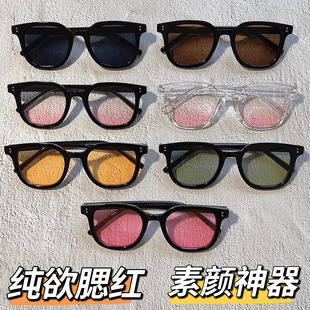 Sweet and spicy cool girl_girlfriends couples summer sunset gradient brown blush black frame plain artifact Sun sunglasses