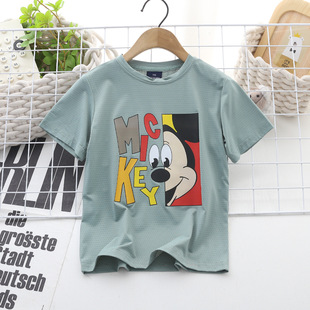 2025 summer children's ice quick-drying short-sleeved children's middle and large children's high quality children's T-shirt